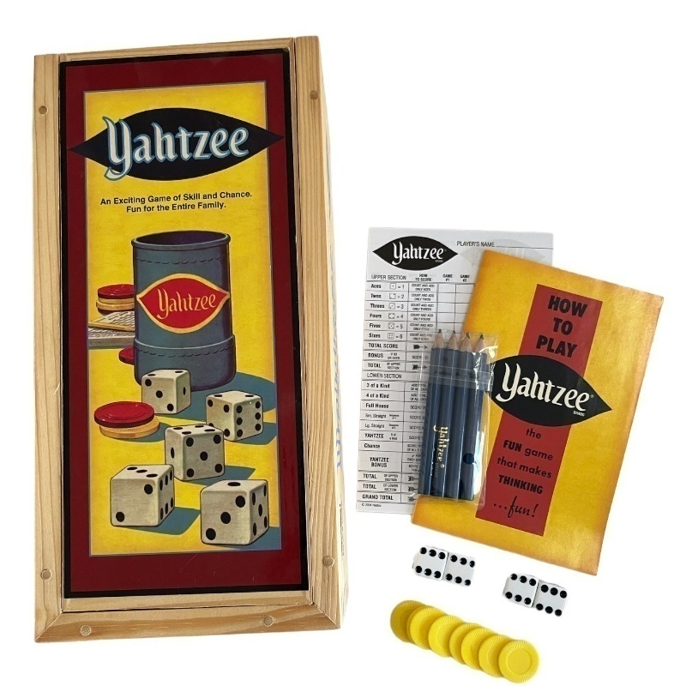 Classic Yahtzee Nostalgia Edition with Wooden Storage Box